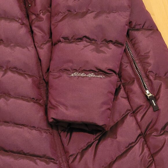 Eddie Bauer Women's Sun Valley Hooded Down Parka Dark Plum - 1X - Picture 13 of 15